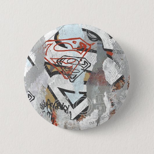 Supergirl Comic Caps Patroon 1 Ronde Button 5,7 Cm (Voorkant)