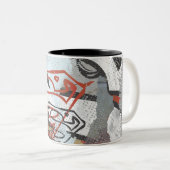 Supergirl Comic Caps Patroon 1 Tweekleurige Koffiemok (Voorkant rechts)