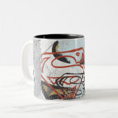 Supergirl Comic Caps Patroon 1 Tweekleurige Koffiemok (Voorkant links)