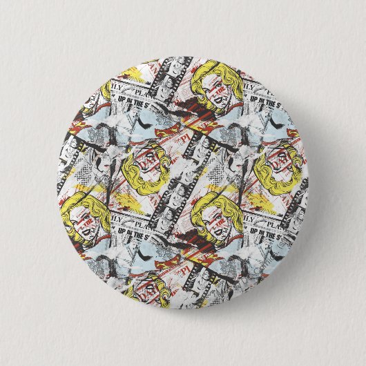 Supergirl Comic Caps Patroon 2 Ronde Button 5,7 Cm (Voorkant)