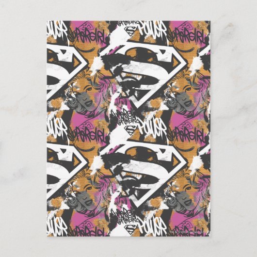 Supergirl Comic Caps Patroon 3 Briefkaart (Voorkant)