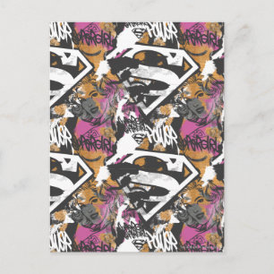 Supergirl Comic Caps Patroon 3 Briefkaart