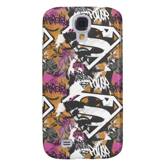 Supergirl Comic Caps Patroon 3 Case-Mate Samsung Galaxy Hoesje (Achterkant)