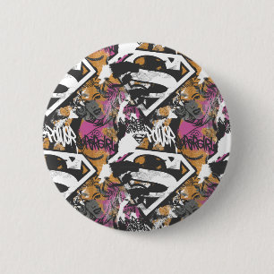 Supergirl Comic Caps Patroon 3 Ronde Button 5,7 Cm