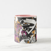 Supergirl Comic Caps Patroon 3 Tweekleurige Koffiemok (Center)