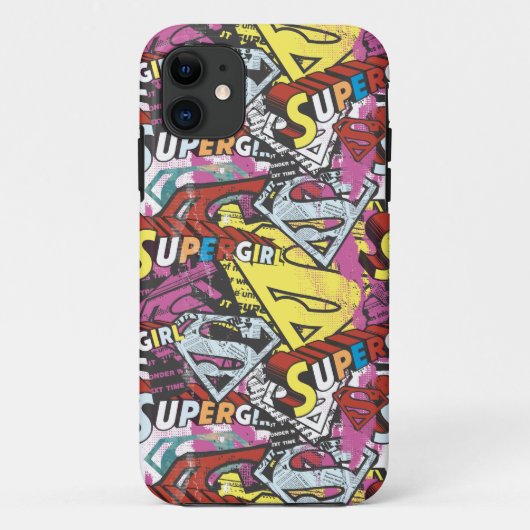 Supergirl Comic Caps Patroon 4 Case-Mate iPhone Case (Achterkant)