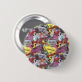 Supergirl Comic Caps Patroon 4 Ronde Button 5,7 Cm (Voorkant /achterkant)