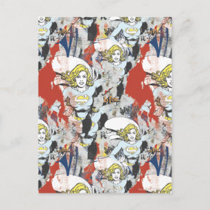 Supergirl Comic Caps Patroon 5 Briefkaart