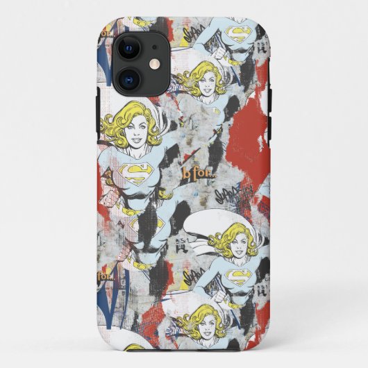 Supergirl Comic Caps Patroon 5 Case-Mate iPhone Case (Achterkant)