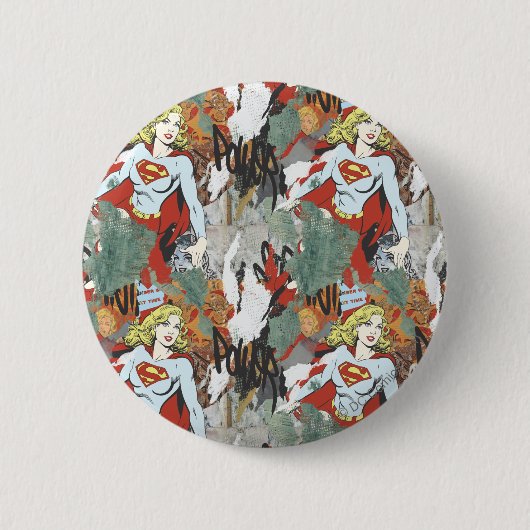 Supergirl Comic Caps Patroon 8 Ronde Button 5,7 Cm (Voorkant)