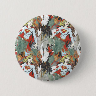 Supergirl Comic Caps Patroon 8 Ronde Button 5,7 Cm
