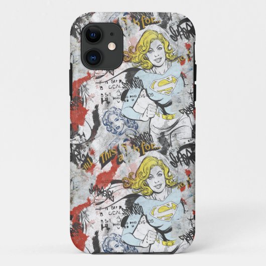 Supergirl Comic Caps Patroon 9 Case-Mate iPhone Case (Achterkant)