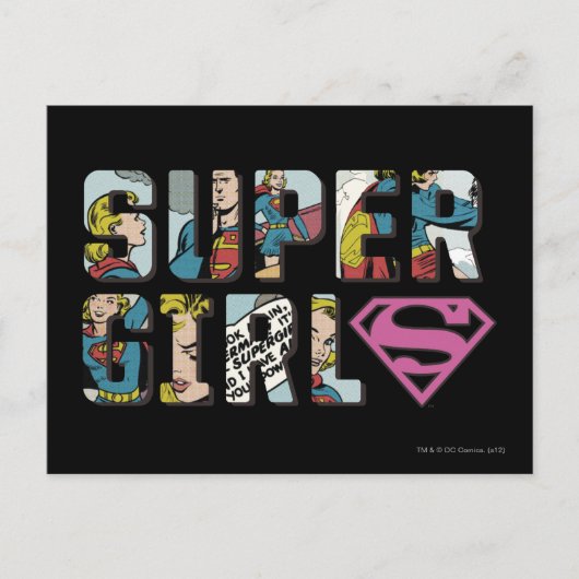Supergirl Comic Logo Briefkaart (Voorkant)