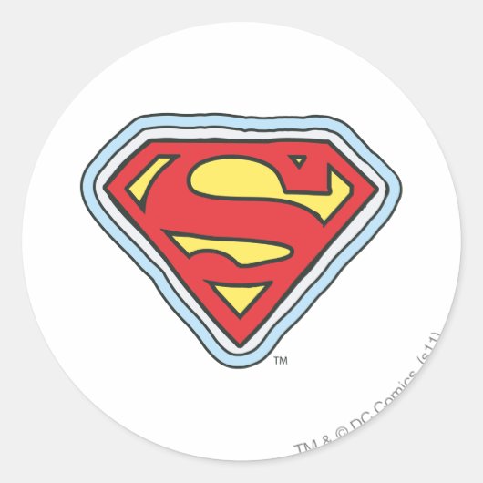 Supergirl Comic Logo Ronde Sticker (Voorkant)
