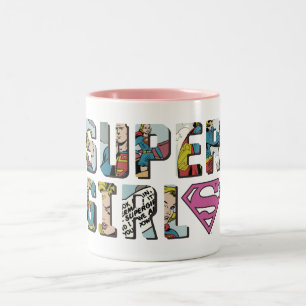 Supergirl Comic Logo Tweekleurige Koffiemok