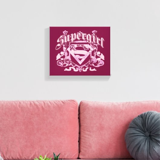 Supergirl Crest Design Canvas Afdruk (Insitu (Woonkamer))
