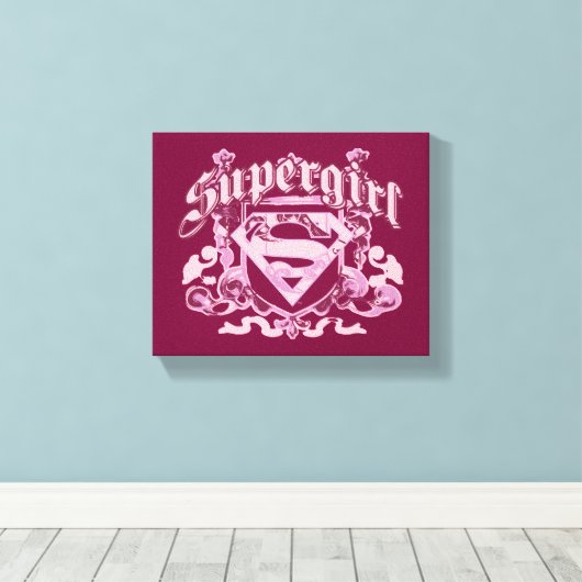 Supergirl Crest Design Canvas Afdruk (Insitu (Houten vloer))