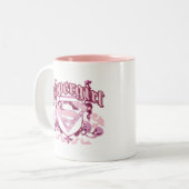 Supergirl Crest Design Tweekleurige Koffiemok (Voorkant links)