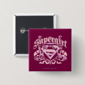 Supergirl Crest Design Vierkante Button 5,1 Cm (Voorkant /achterkant)