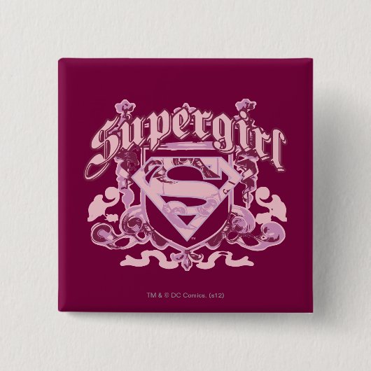 Supergirl Crest Design Vierkante Button 5,1 Cm (Voorkant)