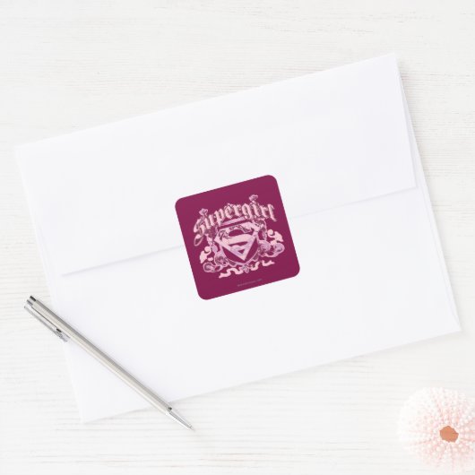 Supergirl Crest Design Vierkante Sticker (Envelop)