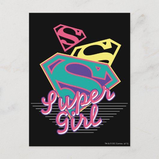 Supergirl Cursive Briefkaart (Voorkant)