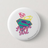 Supergirl Cursive Ronde Button 5,7 Cm (Voorkant)