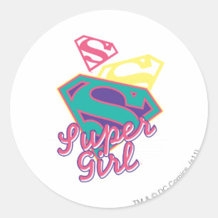 Supergirl Cursive Ronde Sticker
