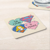 Supergirl "De toekomst is Vrouw" Kartonnen Onderzetters (Schuin)