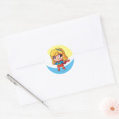 Supergirl "De toekomst is Vrouw" Ronde Sticker (Envelop)