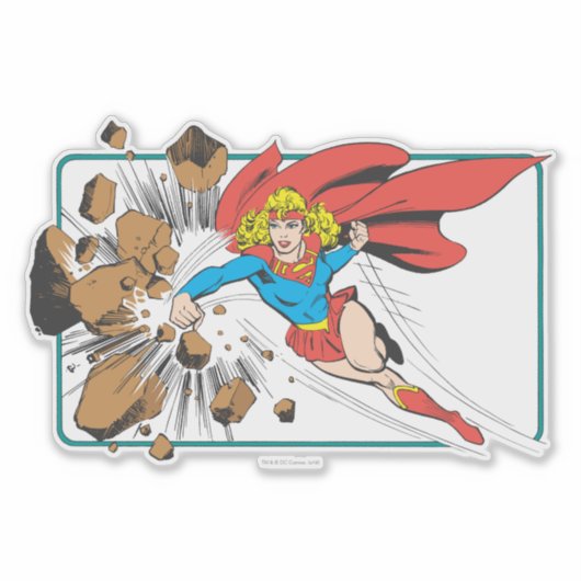 Supergirl Destroys Boulder Sticker (Voorkant)