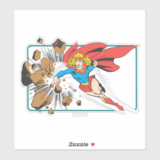 Supergirl Destroys Boulder Sticker (Vel)