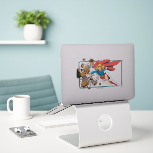Supergirl Destroys Boulder Sticker (Laptop op bureau)