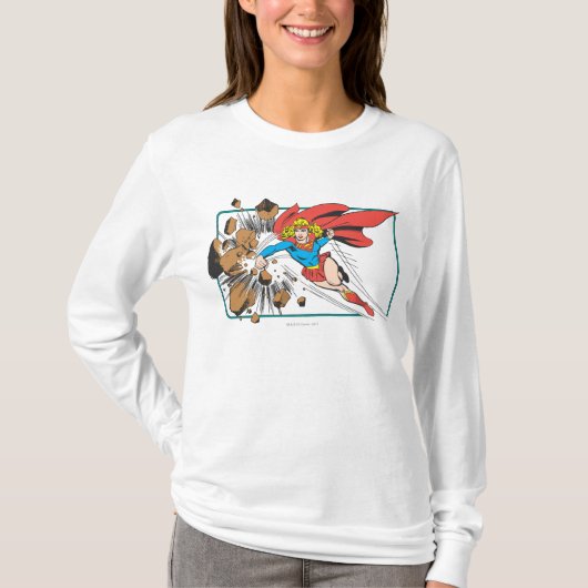 Supergirl Destroys Boulder T-shirt (Voorkant)