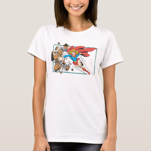 Supergirl Destroys Boulder T-shirt (Voorkant)