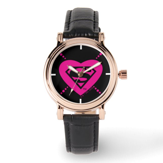 Supergirl diagonaal patroon horloge (Voorkant)