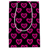 Supergirl diagonaal patroon medium cadeauzakje (Voorkant)