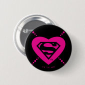 Supergirl diagonaal patroon ronde button 5,7 cm (Voorkant /achterkant)