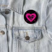 Supergirl diagonaal patroon ronde button 5,7 cm (In situ)