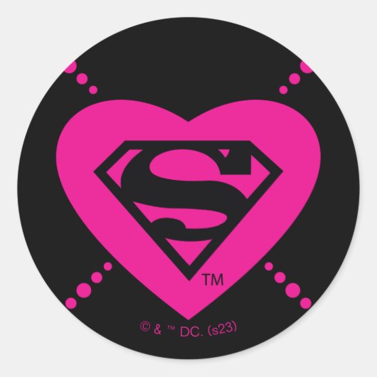Supergirl diagonaal patroon ronde sticker (Voorkant)