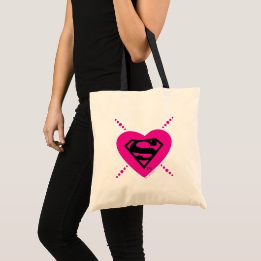 Supergirl diagonaal patroon tote bag (Voorkant (product))