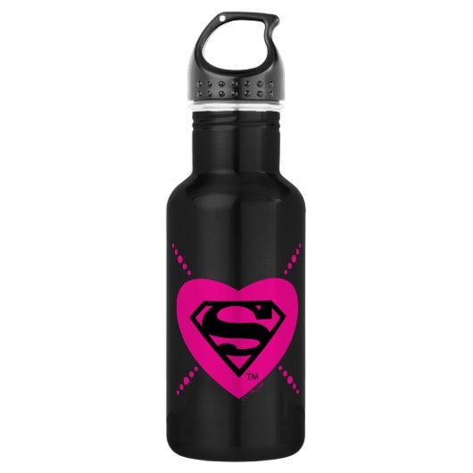 Supergirl diagonaal patroon waterfles  (Voorkant)
