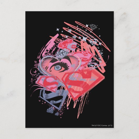 Supergirl Diamonds en Lips Briefkaart (Voorkant)