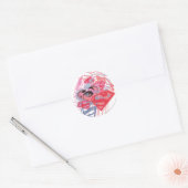 Supergirl Diamonds en Lips Ronde Sticker (Envelop)