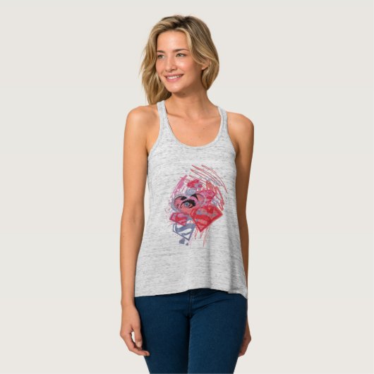 Supergirl Diamonds en Lips Tanktop (Volledige Voorkant)