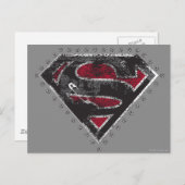Supergirl Distress Logo Black en Red Briefkaart (Voorkant / Achterkant)