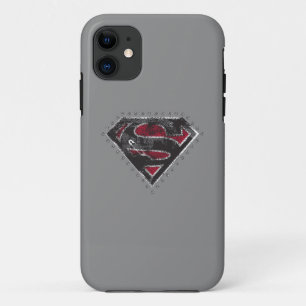 Supergirl Distress Logo Black en Red iPhone 11 Hoesje