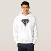 Supergirl Distress Logo Black en Red Hoodie (Voorkant volledig)