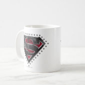 Supergirl Distress Logo Black en Red Koffiemok (Voorkant links)