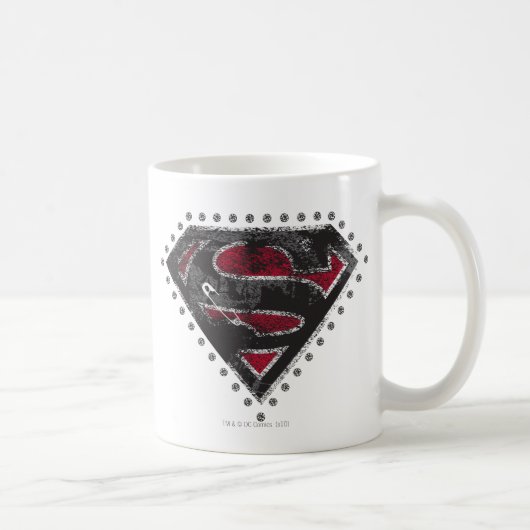Supergirl Distress Logo Black en Red Koffiemok (Rechts)